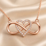 Pendente Coração Infinito em Tom de Ouro Branco com Colar