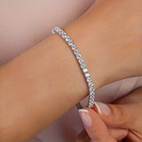 Pulseira Tennis com Cristais em Tom de Ouro Branco