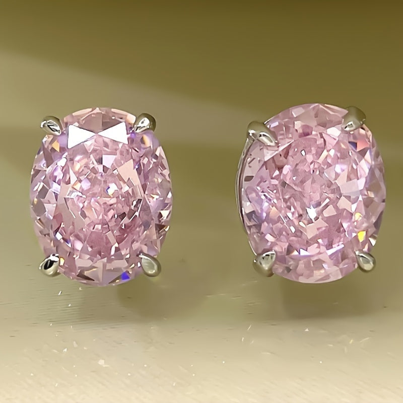 Brincos Únicos com Zircónia em Tom de Ouro Branco