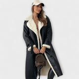 Maria | Cardigan comprido clássico com forro polar e gola teddy