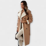 Maria | Cardigan comprido clássico com forro polar e gola teddy