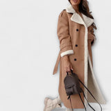 Maria | Cardigan comprido clássico com forro polar e gola teddy
