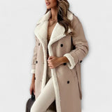 Maria | Cardigan comprido clássico com forro polar e gola teddy