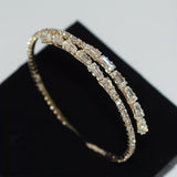 Pulseira Elegante com Zircónia Cúbica em Tom de Ouro Branco