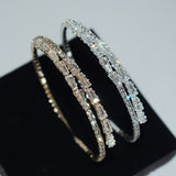 Pulseira Elegante com Zircónia Cúbica em Tom de Ouro Branco